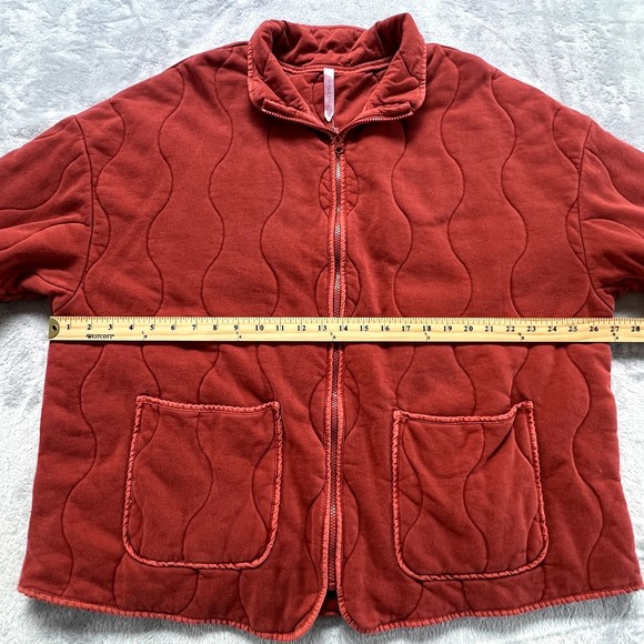Fabletics Jacket‎ Womens 3X Orange Tedi Quilted Collar Full Zip Pockets Cotton - Picture 12 of 14